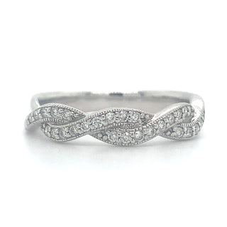 18ct White Gold Earth Grown Diamond Twist Band
