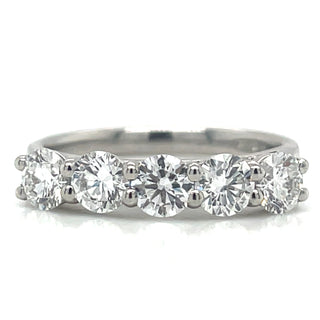 Platinum 1.22ct Laboratory Grown Five Stone Diamond Eternity Ring
