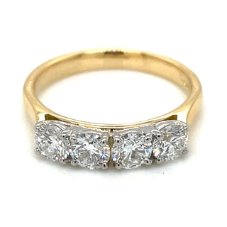 18ct Yellow Gold 1ct Laboratory Grown Four Stone Diamond Eternity Ring