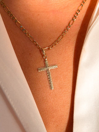 Vintage 9ct Yellow Gold Detailed Cross Pendant