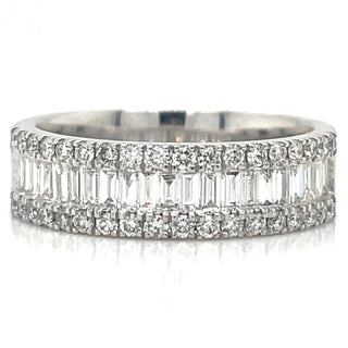 Platinum Earth Grown 0.91ct Round And Baguette Diamond Ring