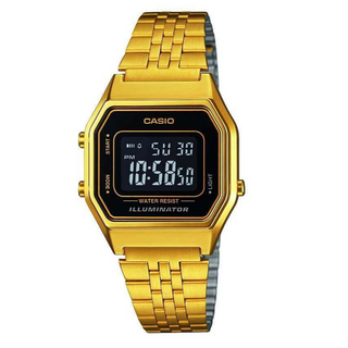 Casio Vintage Golden Black Dial Digital Watch