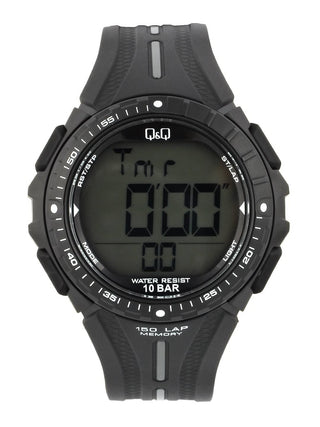 Q&Q Gents Black Silicone Digital Watch