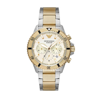 Emporio Armani Gents World Explorer Chronograph Stainless Steel Two Tone Watch