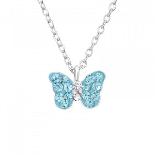 Sterling Silver Blue Butterfly Necklace