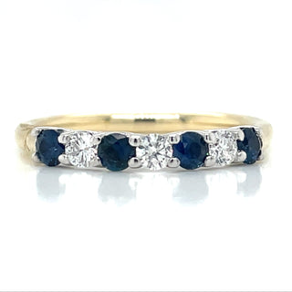 9ct Yellow Gold Earth Grown 0.56ct Sapphire And 0.213ct Diamond Ring