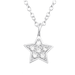Children’s Sterling Silver CZ Star Necklace