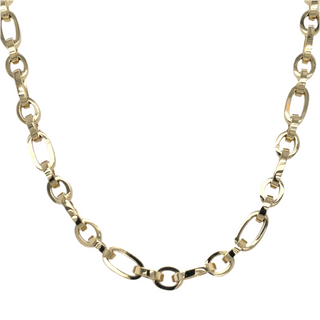 9ct Yellow Gold Small And Large Oval Link Necklace