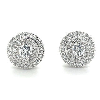 14ct White Gold 0.76ct Laboratory Grown Diamond Cluster Earrings