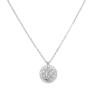 14ct White Gold 0.38ct Laboratory Grown Diamond Cluster Necklace