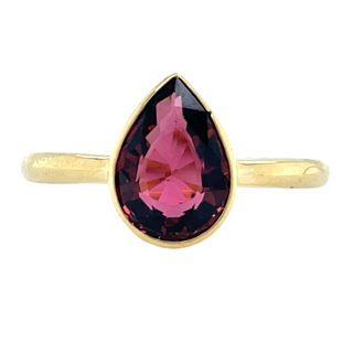 Tadgh Óg 18ct Yellow Gold Earth Grown 1.70ct Brazil Purple Pear Cut Tourmaline Ring