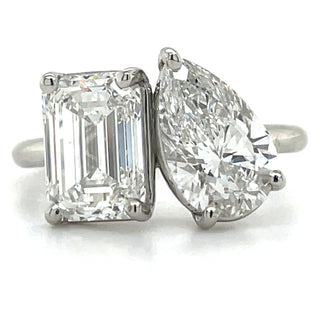 Jordan - Platinum 3.42ct Laboratory Grown Toi Et Moi Diamond Ring