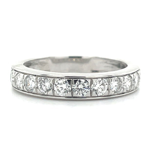 white gold pave lab grown diamond eternity ring wedding band