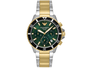 Emporio Armani World Explorer Solar Powered Two Tone Stainless Steel Watch