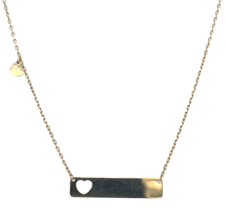 9ct Yellow Gold Balance Bar With Heart Cutout Necklace