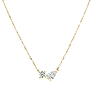 9ct Yellow Gold Toi Et Moi Cz Pendant
