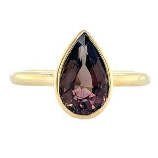 Tadgh Óg 18ct Yellow Gold Earth Grown 1.70ct Brazil Purple Pear Tourmaline Ring