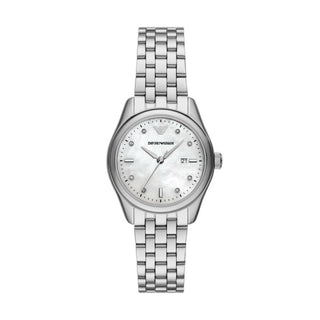 Armani Three-Hand Date Stainless Steel Ladies Watch