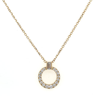 14ct Yellow Gold Laboratory Grown Diamond Set Open Circle & Bail Necklace