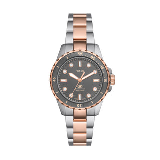 Fossil Blue Drive Three-Hand Two-Tone Rose & Silver Stainless Steel Watch