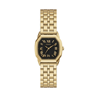 Fossil Harlow Three-Hand Gold-Tone Black Dial Stainless Steel Watch