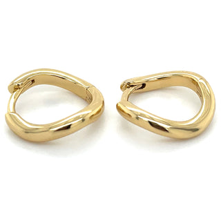 Golden Wavy Hoop Earrings