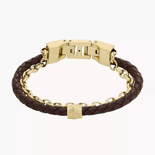Fossil All Stacked Up Brown Leather Bracelet