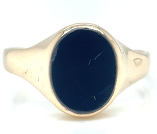 gold black onyx signet ring