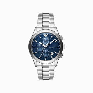 Emporio Armani Chronograph Blue Dial Stainless Steel Watch