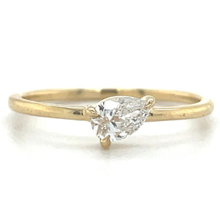 14ct Yellow Gold Laboratory Grown Pear Diamond Ring