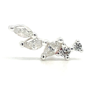 Sterling Silver Cz Climber Single Ear Stud