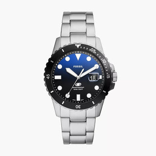 Fossil Blue Dive Three-Hand Date Blue Gradient Dial Stainless Steel Watch