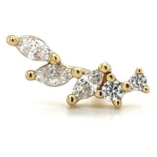 Golden Cz Climber Single Ear Stud