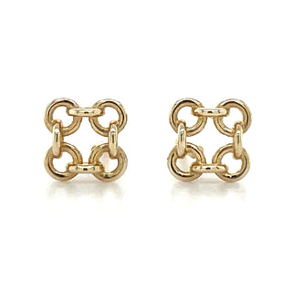 9ct Yellow Gold Ornate Linked Stud Earrings