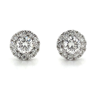 14ct White Gold Laboratory Grown 0.46-0.49ct Diamond Halo Earrings