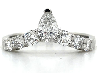 Platinum 0.78ct Laboratory Grown Diamond and Pear Round Ring