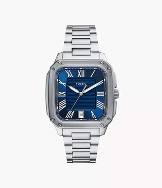 Fossil Crosby Blue Dial Silver Colour Stainless Steel Watch