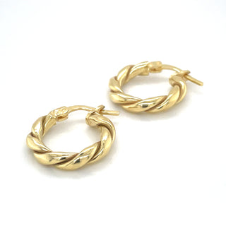 Golden Twisted Creole Hoop Earrings