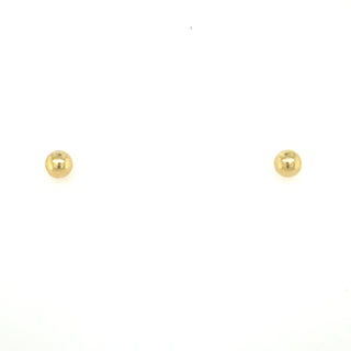 Golden Plain Ball Stud Earrings