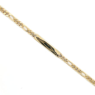 9ct Yellow Gold Figaro Link ID Bracelet