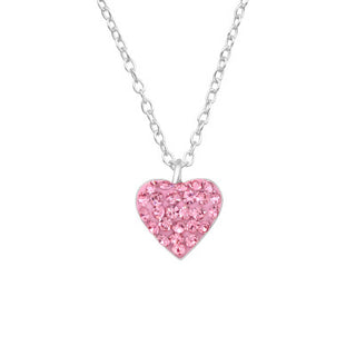 Children’s Sterling Silver Pink Heart Pendant Necklace