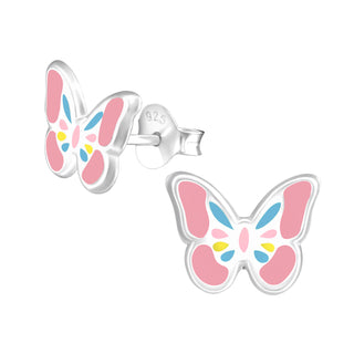 Children’s Sterling Silver Colourful Butterfly Earrings
