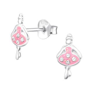 Children’s Sterling Silver Pink Ballerina Earrings