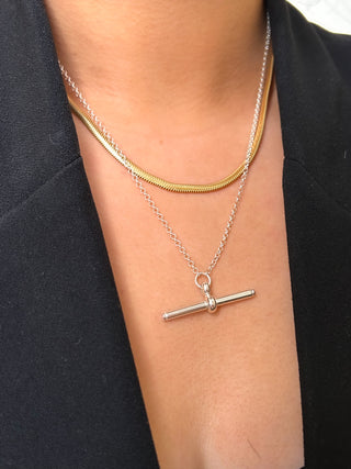 Sterling Silver T-Bar Necklace