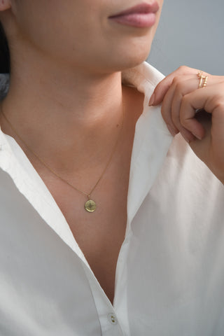 9ct Yellow Gold Engravable Compass Pendant