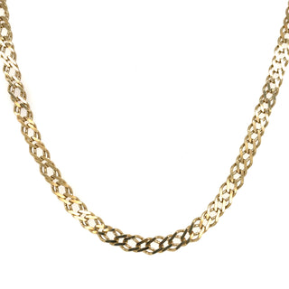 Vintage 9ct Yellow Gold Double Curb Necklace