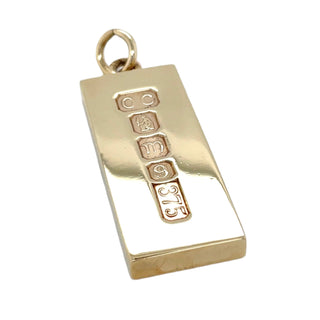 Vintage 9ct Yellow Gold Large Ingot Pendant