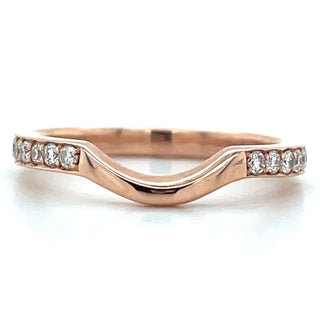 9ct Rose Gold 0.22ct Pave Set Earth Grown Diamond Shaped Band
