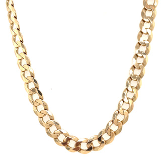 vintage 9ct solid gold mens necklace curb link