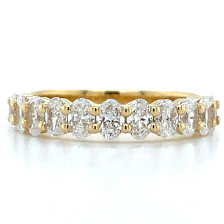lab grown oval diamond wedding eternity ring